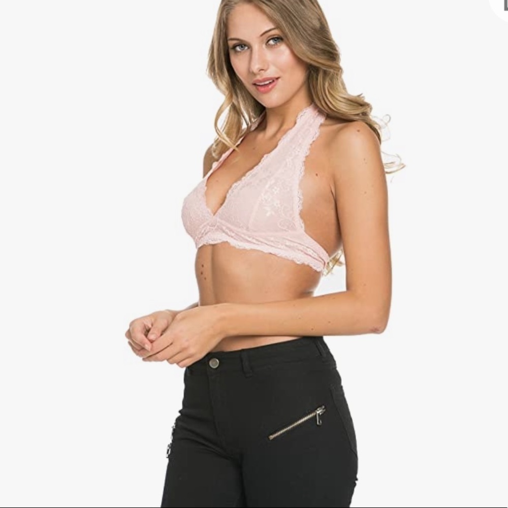 Wishlist Women's Halter Neck Full Cover Cropped Bralette Bra Top